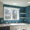Kitchen backsplash using handmade decorative turquoise tiles | Tiles by GVEGA. Item made of marble