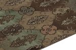 Vintage Distressed Runner Rug, Earthy Tones Geometric Floral | Area Rug in Rugs by Rug and Kilim