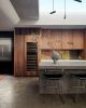 ¨Hug¨Kitchen Counter Stool w/backrest Metal&Natual Leather | Bar Stool in Chairs by Jover + Valls. Item made of steel & leather