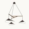 Emily Group of Three Pendant Light – Dark Bronze Semi-Matte | Chandeliers by MOSS Objects. Item made of oak wood with steel works with contemporary & modern style