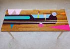 Mid Century Modern Resin Table,Colorful Abstract Pop Art Tab | Coffee Table in Tables by Epoxy Coffee Table Shop. Item composed of wood compatible with boho and mid century modern style