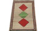Vintage Persian Tribal Runner in Beige with Green and Red | Area Rug in Rugs by Rug and Kilim