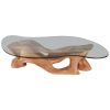 Amorph Crux Coffee Table, Solid Wood, Organic Shaped Glass | Tables by Amorph. Item made of wood & glass