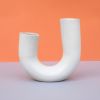 Ceramic U-shaped tube vase | Vases & Vessels by niho Ceramics. Item made of stoneware works with contemporary & coastal style