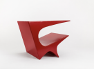 Star Axis Side Table in Red Aluminum by Neal Aronowitz | Tables by Neal Aronowitz. Item composed of aluminum compatible with contemporary style