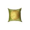 Green velvet handprinted pillow case | Pillows by Britny Lizet. Item composed of cotton in boho or eclectic & maximalism style