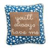 hand-embroidered needlepoint YOU'LL ALWAYS HAVE ME pillow | Pillows by Mommani Threads. Item made of wool works with contemporary & eclectic & maximalism style