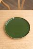 Handmade Porcelain Dinner Plates With Gold Rim. Green | Dinnerware by Creating Comfort Lab