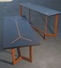 Forked Cross Table | Communal Table in Tables by ADBusch LLC | Saffron Fields Vineyard in Yamhill. Item made of oak wood & steel compatible with minimalism and contemporary style