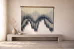 Abstract Dip Dyed Wall Hanging-ZORKE X | Macrame Wall Hanging in Wall Hangings by Olivia Fiber Art. Item made of wool with fiber works with minimalism & contemporary style