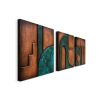 Abstract Geometric Copper Wall Sculpture with Verdigris | Wall Hangings by Element 29 Metalcraft. Item made of copper works with contemporary & art deco style