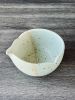 Seafoam - Petal Katakuchi Tea Bowl, Japanese Matcha Bowl | Drinkware by Tomoko Ceramics. Item made of stoneware compatible with japandi and modern style