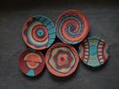 5 Pieces Natural Baskets for Boho Wall Decor | Decorative Plate in Decorative Objects by Sarmal Design. Item composed of cotton in boho or contemporary style