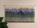 Textile Mountain Wall Art GLACIER SUNSET, Hand-Dyed | Macrame Wall Hanging in Wall Hangings by Wallflowers Hanging Art. Item composed of oak wood and wool in boho or contemporary style