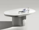 White Stone Coffee Table - Plinth Series in Bio Concrete | Tables by Donatas Žukauskas. Item composed of marble in minimalism or contemporary style