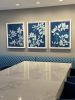 Evening Shade Triptych: Three 30 x 22.5" original cynotypes. | Photography by Christine So | Apollo Global Management in New York