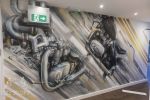 Triumph Motorcycle Wall Art | Murals by Set It Off Murals | Depot Eatery in Ilfracombe. Item made of synthetic