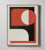 "Abstract Red Graphic" - Midcentury Modern Painting | Oil And Acrylic Painting in Paintings by ART + ALCHEMY By Nicolette Atelier. Item composed of wood and canvas in minimalism or mid century modern style