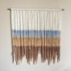BEACH Neutral Coastal Textile Wall Hanging | Macrame Wall Hanging in Wall Hangings by Wallflowers Hanging Art. Item composed of oak wood and fiber in boho or mid century modern style