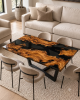 Luxury Black Epoxy Resin Dining Table | Live Edge Wood & Bla | Tables by SK EPOXY CRAFT