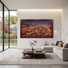 Monet Style Song Lantern Festival Oil Painting on Linen | Oil And Acrylic Painting in Paintings by Dynasty Artisan. Item composed of linen compatible with contemporary and eclectic & maximalism style