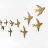 Flock - Swallows Gold Set of 11 | Wall Sculpture in Wall Hangings by Elizabeth Prince Ceramics. Item made of ceramic works with contemporary & country & farmhouse style