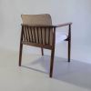 Vena Wide Sculptural Wooden Dining Chair | Chairs by Kleinhaus Furniture. Item made of wood with fabric works with minimalism & mid century modern style