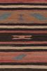 Vintage Persian Square Kilim, Stripes with Bold Tribal | Area Rug in Rugs by Rug and Kilim