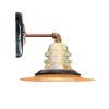 Insulator Light Sconce 7" Rusted Metal Hood | Sconces by RailroadWare Lighting Hardware & Gifts. Item made of metal with glass works with country & farmhouse & industrial style