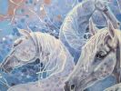 Magical Realism Arabian Horses Oil Painting | Oil And Acrylic Painting in Paintings by Gill Bustamante