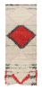 Vintage Moroccan Runner Rug with White and Red Diamond | Area Rug in Rugs by Rug and Kilim