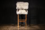 Modern Dining Stool in Exotic Wood and Sheepskin from Costan | Bar Stool in Chairs by Costantini Design. Item composed of wood and leather in contemporary or modern style