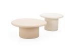 Organic Shaped Natural Plaster Coffee Table set "Sami" | Tables by Atelier BB. Item made of wood & cement compatible with minimalism and contemporary style
