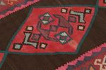 Vintage Northwest Persian Kilim in Brown with Red Medallions | Area Rug in Rugs by Rug and Kilim