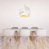 Large Tapered Sphere Hanging Light with white cord | Pendants by Alex Marshall Studios. Item composed of brass and ceramic in mid century modern or contemporary style