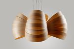 Herz Lighting Chandelier - Wood fixture with Four Domes & Overlapped Veneers | Chandeliers by Traum