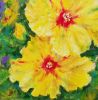 Yellow Hibiscus - Original Painting | Oil And Acrylic Painting in Paintings by Iryna Fedarava. Item composed of paper in contemporary or modern style