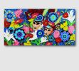 CARNIVAL GARDEN - large floral painting | Oil And Acrylic Painting in Paintings by Marinela Puscasu. Item made of canvas works with boho & contemporary style