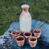 Shino Chai Gloss Set of Sake Bottle and 5 Cups | Bar Accessory in Drinkware by Hiraeth Ceramics. Item made of stoneware works with contemporary & modern style