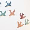 Flock 10 Ceramic Wall Art Swallows | Wall Sculpture in Wall Hangings by Elizabeth Prince Ceramics. Item composed of ceramic in mid century modern or contemporary style
