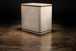 Bedside Table in Gray Birdseye Maple & Bronze by Costantini | Tables by Costantini Designñ. Item made of wood with bronze works with contemporary & modern style