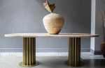Rec Dining Table | Tables by LAGU. Item made of brass with marble