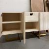 Cashmere White Brass Trio Sideboard | Storage by YJ Interiors. Item composed of oak wood and brass in mid century modern or contemporary style
