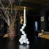 Arty White Candleholder "Pearls" for 1 Candle Sphere | Candle Holder in Decorative Objects by IRENA TONE. Item in minimalism or eclectic & maximalism style