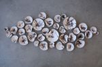 Porcelain Wall Sculpture, 40 Pieces, Black & White | Wall Hangings by SevaCeramics. Item made of ceramic