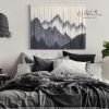ALPS Gray Mountain Landscape Dyed Wall Tapestry | Macrame Wall Hanging in Wall Hangings by Wallflowers Hanging Art. Item made of oak wood with wool works with boho & country & farmhouse style