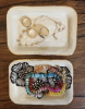 Handmade Ceramic Floral & 22K Gold Tray | Decorative Plate in Decorative Objects by Hsieh Clay SF. Item made of ceramic