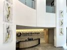 Custom Large-scale Painting on Plexiglass | Mixed Media in Paintings by Julie Pelaez Studios | Research Park Place Building 5 in Austin. Item composed of glass in contemporary or industrial style