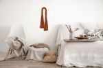 Mid-century Wall Arch With Fringe - Aarya in Rust | Macrame Wall Hanging in Wall Hangings by YASHI DESIGNS by Bharti Trivedi | Dove Gallery in Milpitas. Item composed of fiber