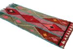 Vintage Moroccan Runner Rug with Multicolor Diamond | Area Rug in Rugs by Rug and Kilim